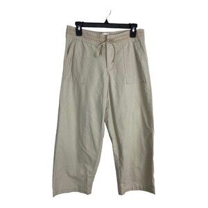 Lee Womens Jeans Capris Below The Waist Size 8 Beige Tie Waist Linen Norm Core